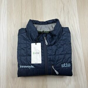 NWT Stio Mens Azura Primaloft Insulated Vest Blue Size L Large Chest Logo